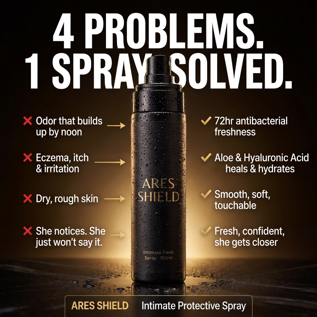 ARES Shield - Spray intimo protettivo antibatterico per uomo