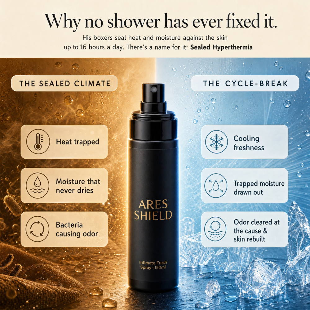 ARES Shield - Spray intimo protettivo antibatterico per uomo