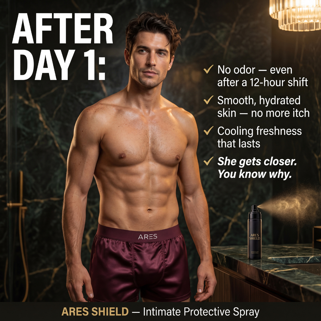 ARES Shield - Spray intimo protettivo antibatterico per uomo