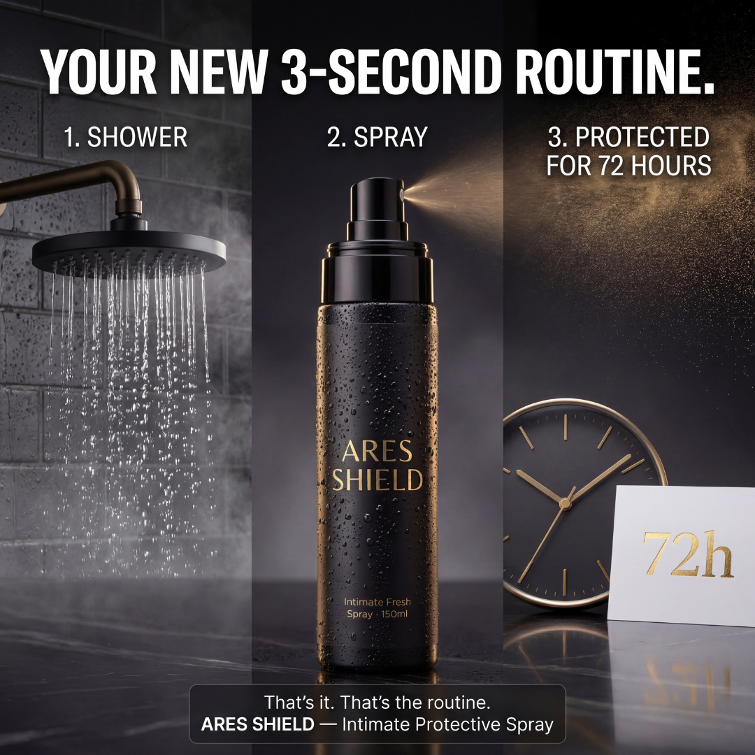 ARES Shield - Spray intimo protettivo antibatterico per uomo