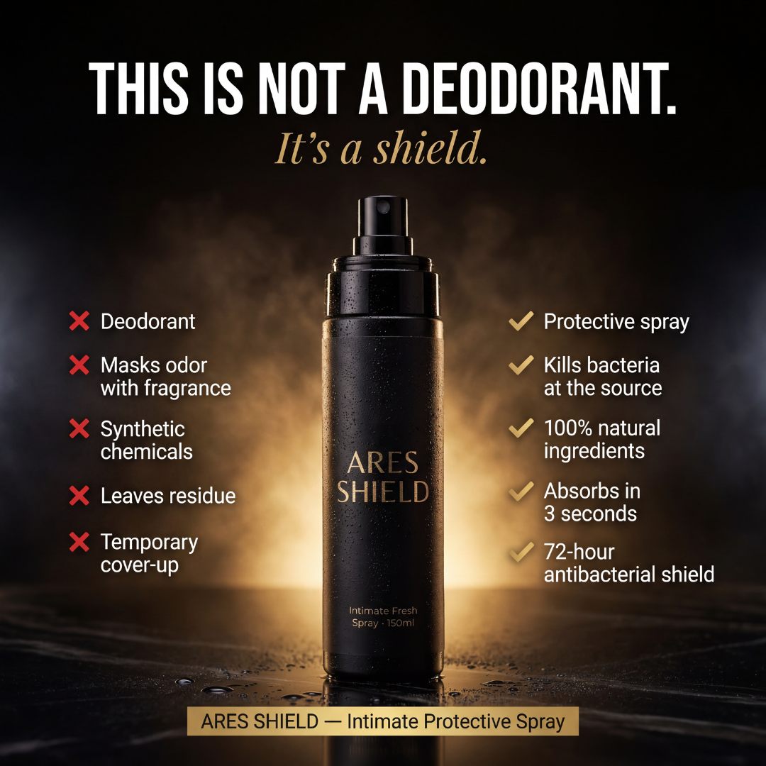 ARES Shield - Spray intimo protettivo antibatterico per uomo