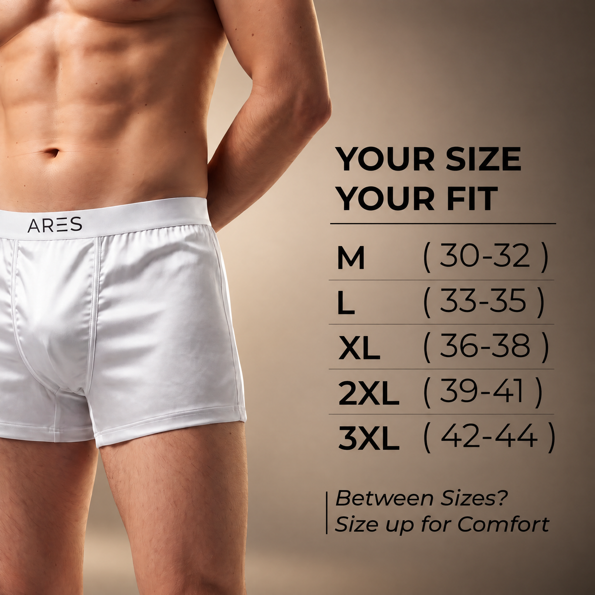 Boxer in seta ARES | Comfort per tutto il giorno (Edizione bianca)